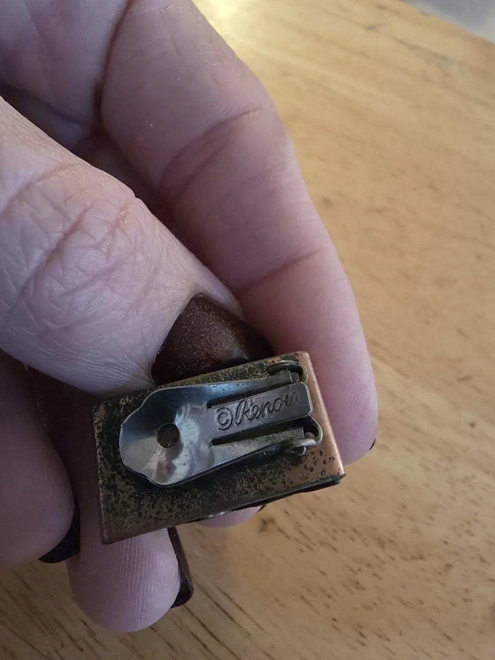 Vintage 1950 Renoir Sign Copper Clip On Earrings